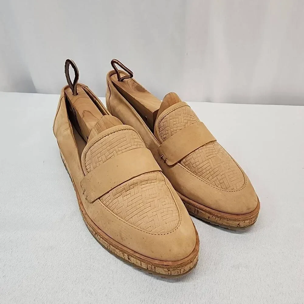 Aldo Size 7 Women's Calixta Suede Leather Cork Platform Loafers Casual Comfort G